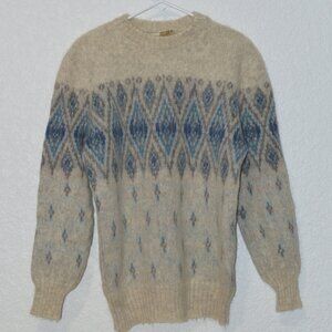 Mens Alafoss Icewool Cream, Blue, and Grey Sweater Size XL (100% icewool)